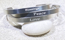 Multiple 1/4" Cuff Bracelets Blessings, Peace, Love